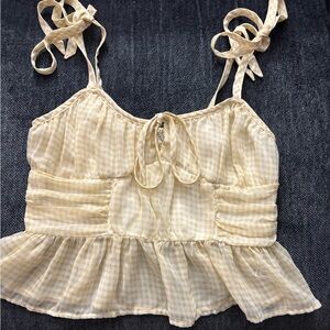 American Eagle Outfitters Yellow Checkered Camisole